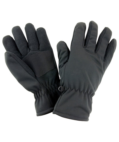 Tryck din logga på Handskar från Result Winter Essentials - Anpassa Termisk handske i softshell i färgen Svart för företag, föreningar och privatpersoner