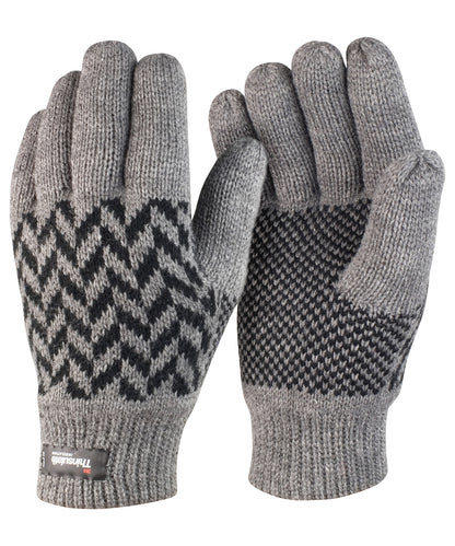 Tryck din logga på Handskar från Result Winter Essentials - Anpassa Handske med Thinsulate-mönster i färgen Mellangrå för företag, föreningar och privatpersoner