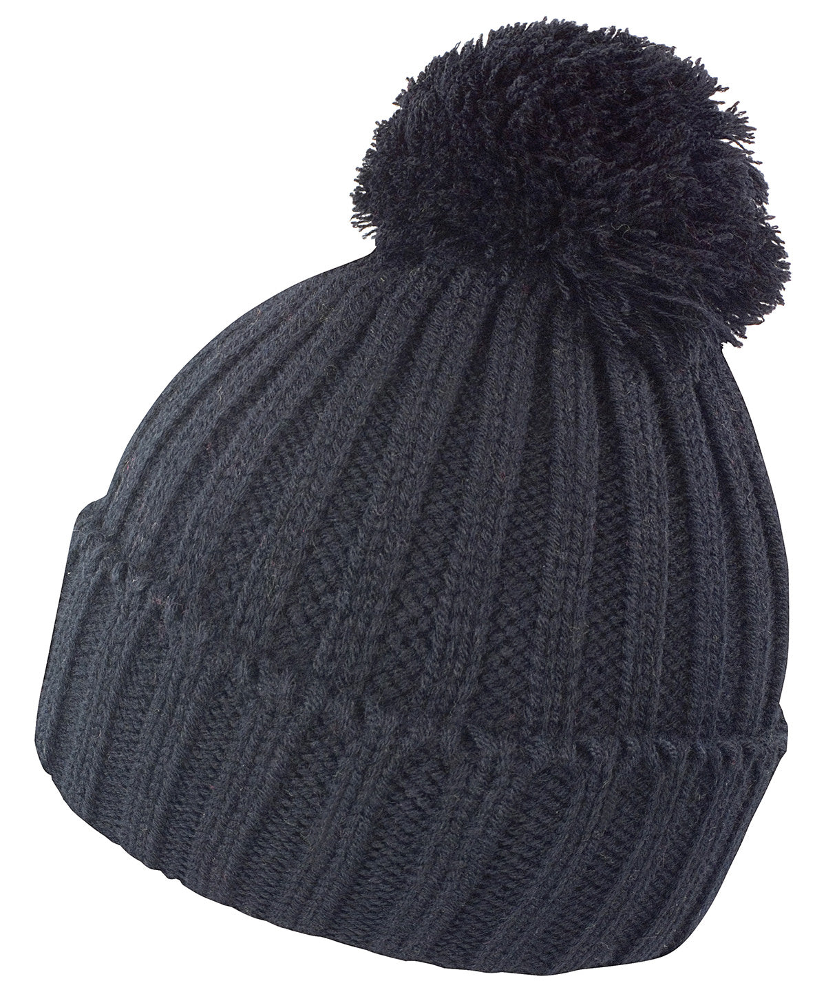 Tryck din logga på Mössor från Result Winter Essentials - Anpassa HDI quest stickad mössa i färgen Svart One Size för företag, föreningar och privatpersoner
