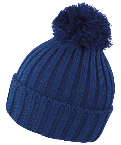 Tryck din logga på Mössor från Result Winter Essentials - Anpassa HDI quest stickad mössa i färgen Marinblå One Size för företag, föreningar och privatpersoner