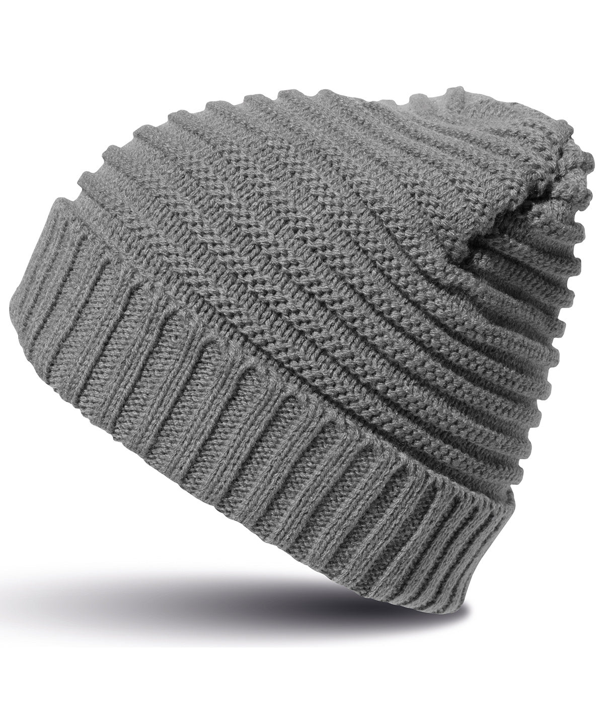 Tryck din logga på Mössor från Result Winter Essentials - Anpassa Flätad hatt i färgen Mellangrå One Size för företag, föreningar och privatpersoner