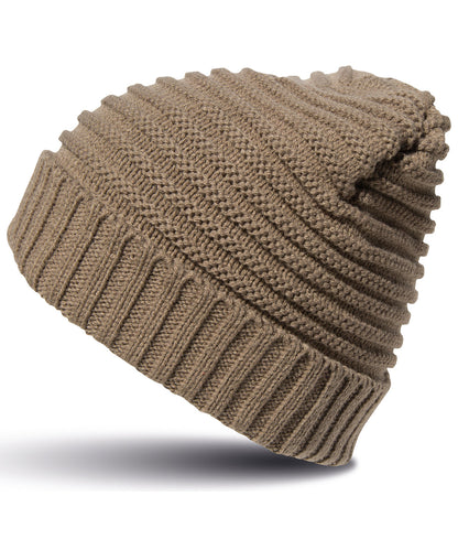 Tryck din logga på Mössor från Result Winter Essentials - Anpassa Flätad hatt i färgen Ljusbrun One Size för företag, föreningar och privatpersoner