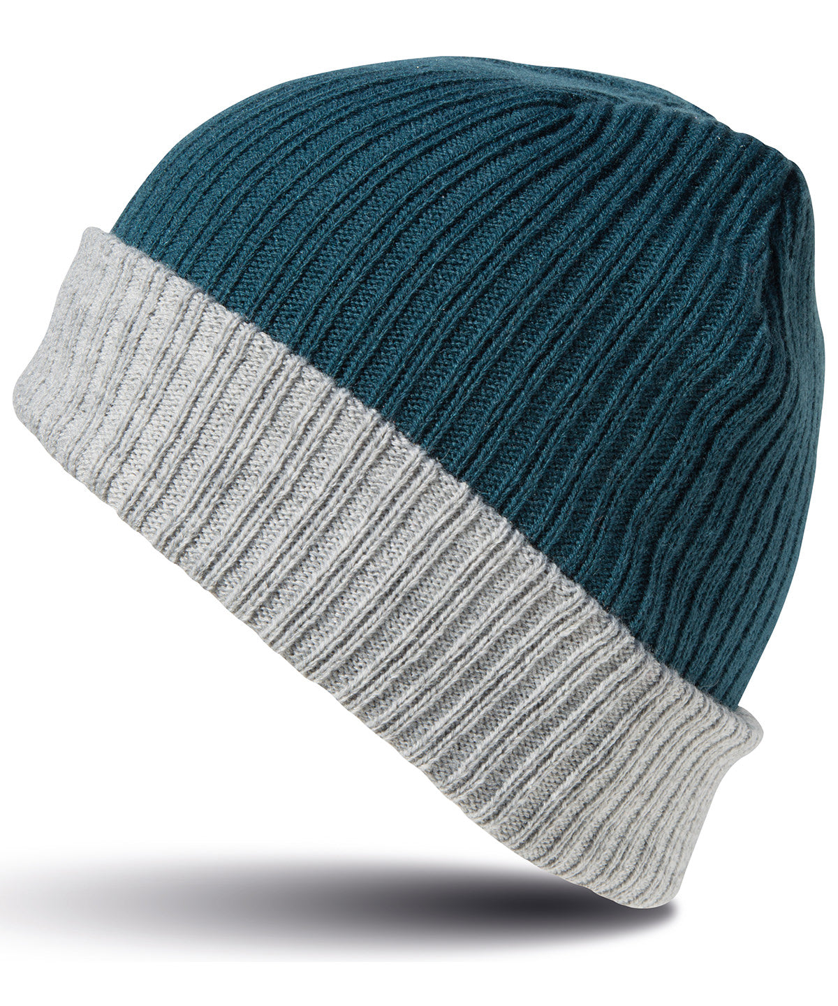 Tryck din logga på Mössor från Result Winter Essentials - Anpassa Stickad mössa med dubbla lager i färgen Mörkgrön One Size för företag, föreningar och privatpersoner