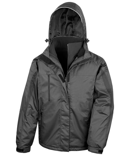 Tryck din logga på Softshelljackor från Result - Anpassa 3-i-1 resejacka med softshell-insida i färgen Svart för företag, föreningar och privatpersoner