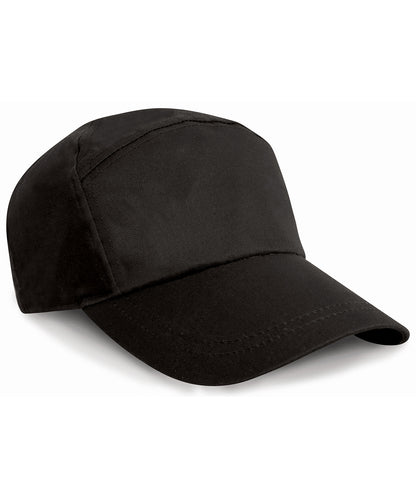 Tryck din logga på Kepsar från Result Headwear - Anpassa 7-panel reklamkeps i färgen Svart One Size för företag, föreningar och privatpersoner