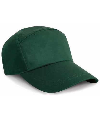 Tryck din logga på Kepsar från Result Headwear - Anpassa 7-panel reklamkeps i färgen Djup grön One Size för företag, föreningar och privatpersoner