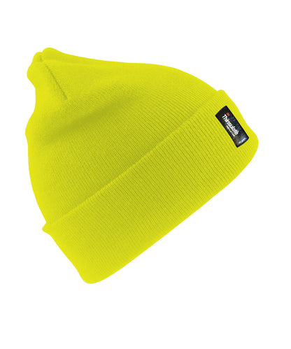 Tryck din logga på Mössor från Result Winter Essentials - Anpassa Hatt av tungvikts Thinsulate i färgen Neon gul One Size för företag, föreningar och privatpersoner