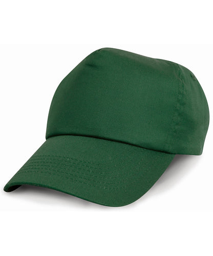 Tryck din logga på Kepsar från Result Headwear - Anpassa Junior keps i bomull i färgen Djup grön One Size för företag, föreningar och privatpersoner