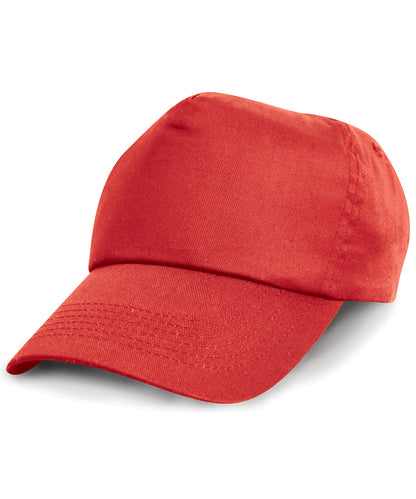 Tryck din logga på Kepsar från Result Headwear - Anpassa Junior keps i bomull i färgen Mellan röd One Size för företag, föreningar och privatpersoner