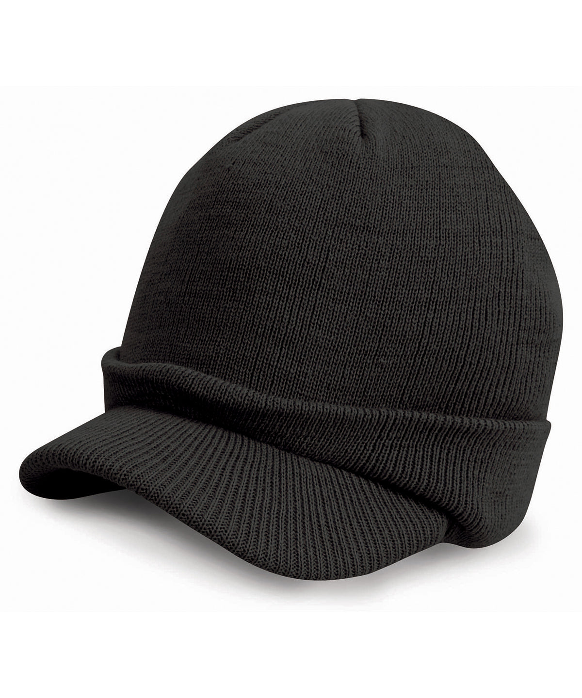 Tryck din logga på Mössor från Result Winter Essentials - Anpassa Esco armé stickad mössa i färgen Svart One Size för företag, föreningar och privatpersoner