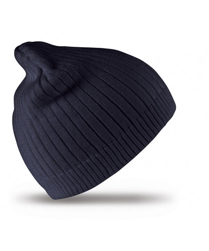 Tryck din logga på Mössor från Result Winter Essentials - Anpassa Bomullsstickad beanie-mössa i färgen Marinblå One Size för företag, föreningar och privatpersoner