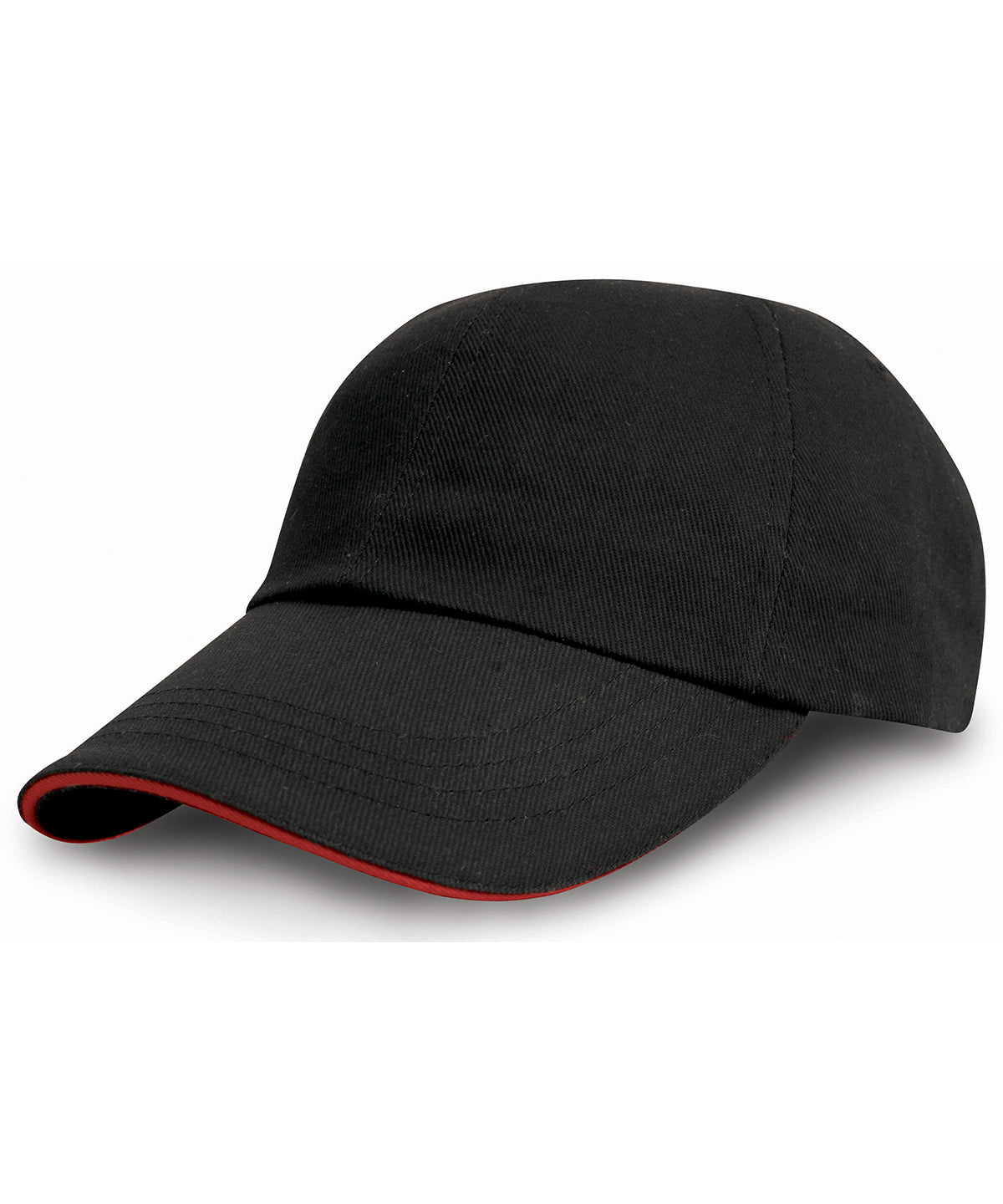 Tryck din logga på Kepsar från Result Headwear - Anpassa Drill pro-style i kraftig bomull med sandwich-topp i färgen Svart One Size för företag, föreningar och privatpersoner