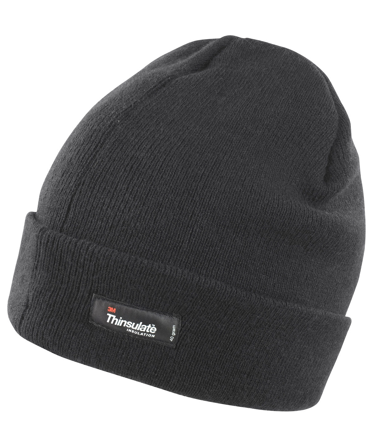Tryck din logga på Mössor från Result Winter Essentials - Anpassa Lättviktig Thinsulate-mössa i färgen Svart One Size för företag, föreningar och privatpersoner