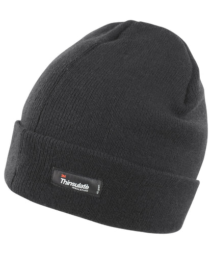 Tryck din logga på Mössor från Result Winter Essentials - Anpassa Lättviktig Thinsulate-mössa i färgen Svart One Size för företag, föreningar och privatpersoner