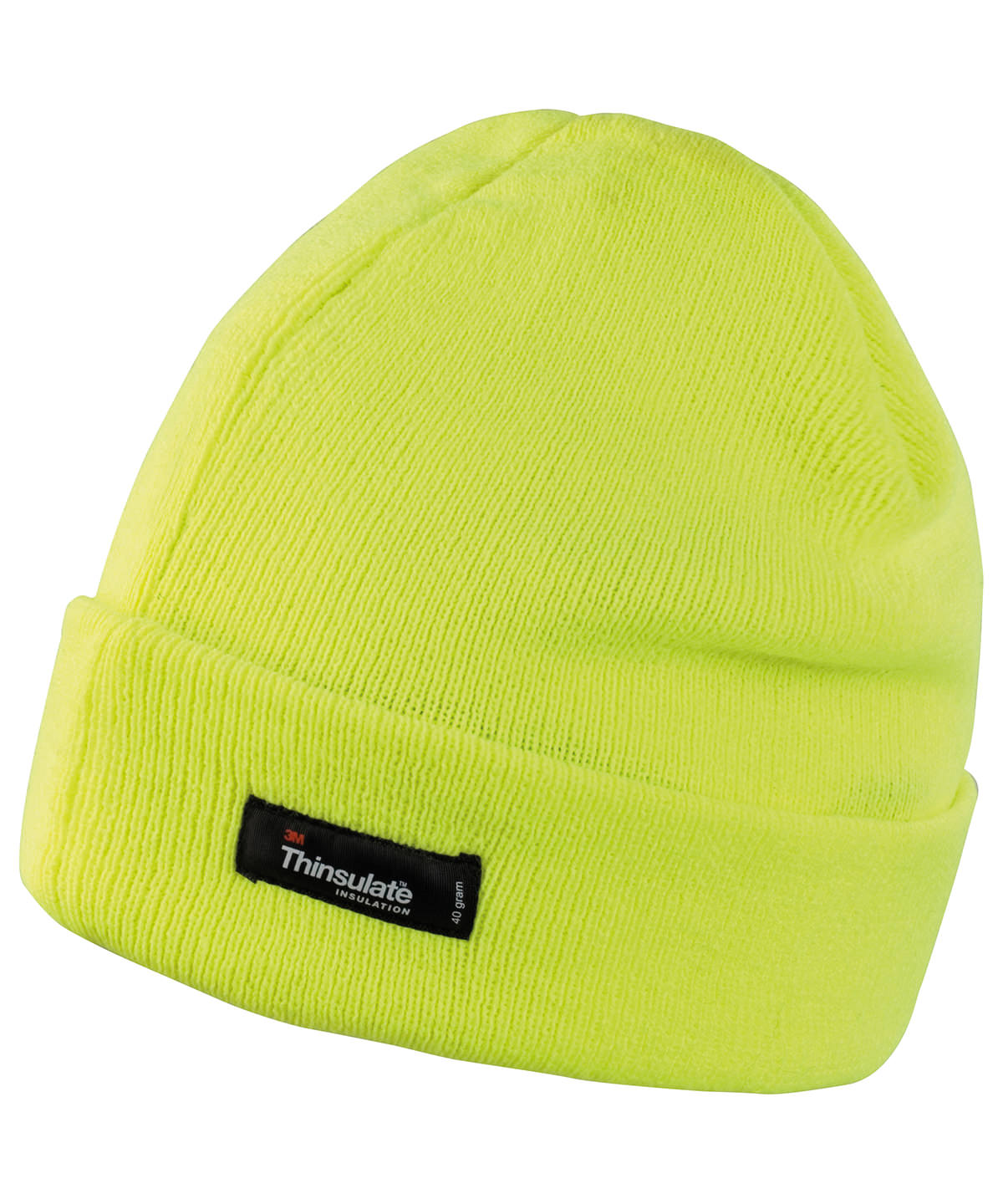 Tryck din logga på Mössor från Result Winter Essentials - Anpassa Lättviktig Thinsulate-mössa i färgen Neon gul One Size för företag, föreningar och privatpersoner