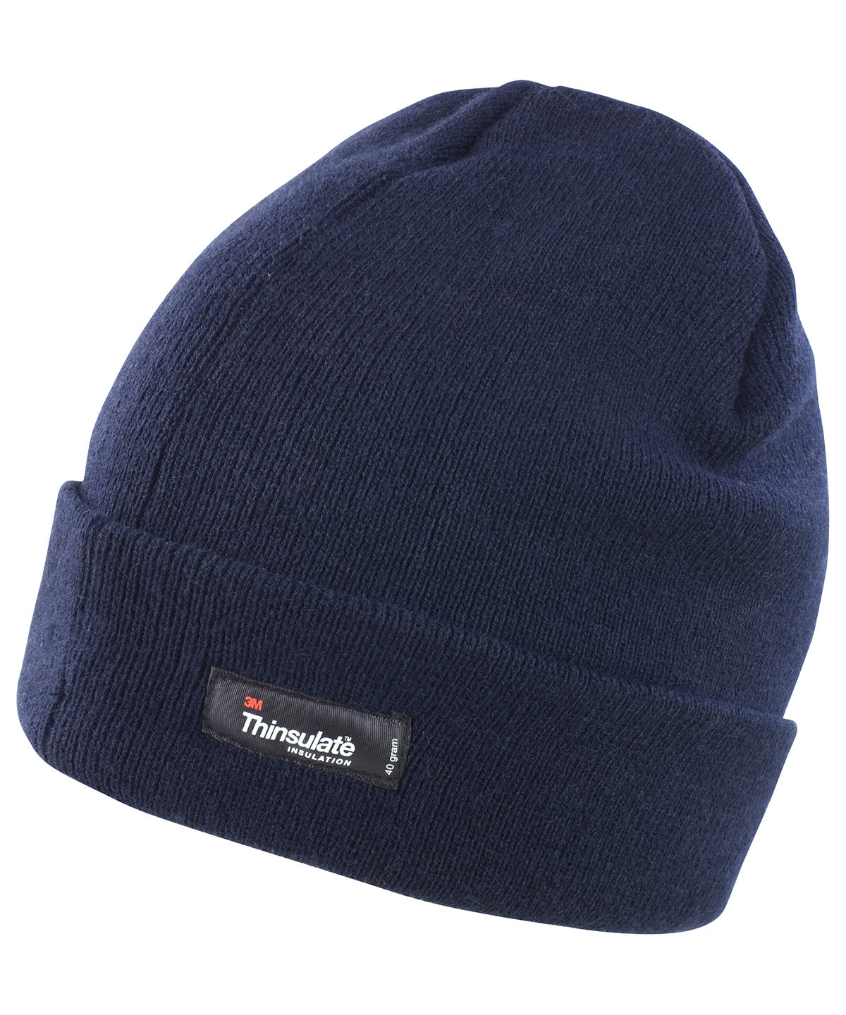 Tryck din logga på Mössor från Result Winter Essentials - Anpassa Lättviktig Thinsulate-mössa i färgen Marinblå One Size för företag, föreningar och privatpersoner