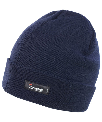 Tryck din logga på Mössor från Result Winter Essentials - Anpassa Lättviktig Thinsulate-mössa i färgen Marinblå One Size för företag, föreningar och privatpersoner