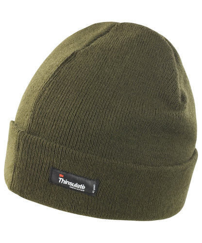Tryck din logga på Mössor från Result Winter Essentials - Anpassa Lättviktig Thinsulate-mössa i färgen Oliv One Size för företag, föreningar och privatpersoner