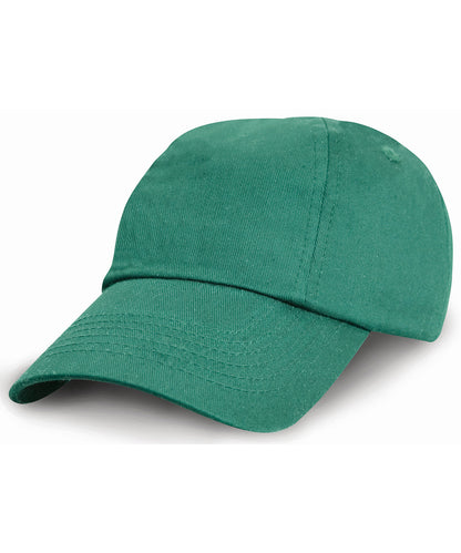 Tryck din logga på Kepsar från Result Headwear - Anpassa Junior lågprofilerad bomullsmössa i färgen Mellan grön One Size för företag, föreningar och privatpersoner