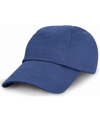 Tryck din logga på Kepsar från Result Headwear - Anpassa Junior lågprofilerad bomullsmössa i färgen Royal One Size för företag, föreningar och privatpersoner