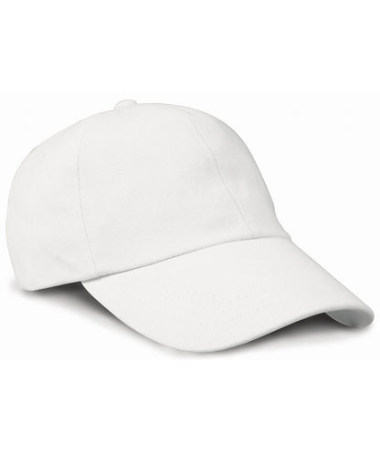 Tryck din logga på Kepsar från Result Headwear - Anpassa Keps med låg profil i kraftig borstad bomull i färgen Vit One Size för företag, föreningar och privatpersoner