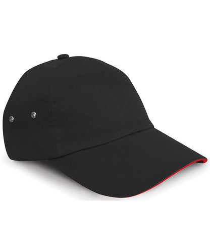 Tryck din logga på Kepsar från Result Headwear - Anpassa Printers 5-panel keps i plyschbomull i färgen Svart One Size för företag, föreningar och privatpersoner