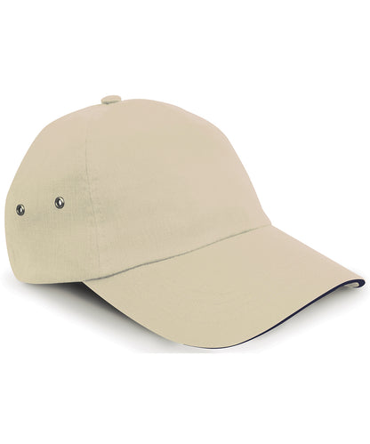 Tryck din logga på Kepsar från Result Headwear - Anpassa Printers 5-panel keps i plyschbomull i färgen Naturligt One Size för företag, föreningar och privatpersoner