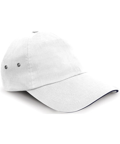 Tryck din logga på Kepsar från Result Headwear - Anpassa Printers 5-panel keps i plyschbomull i färgen Vit One Size för företag, föreningar och privatpersoner