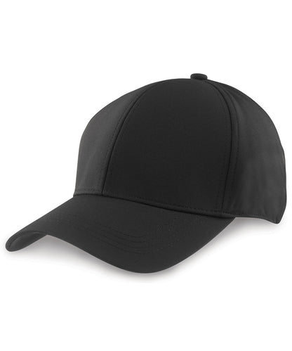 Tryck din logga på Kepsar från Result Headwear - Anpassa Tech performance softshell-keps i färgen Svart One Size för företag, föreningar och privatpersoner