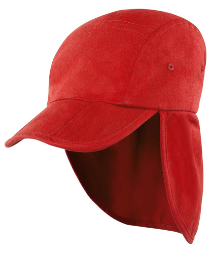 Tryck din logga på Kepsar från Result Headwear - Anpassa Junior hopfällbar legionärsmössa i färgen Mellan röd One Size för företag, föreningar och privatpersoner