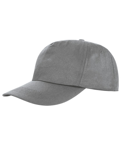 Tryck din logga på Kepsar från Result Headwear - Anpassa Houston 5-panel tryckerihatt i färgen Ljusgrå One Size för företag, föreningar och privatpersoner
