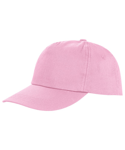 Tryck din logga på Kepsar från Result Headwear - Anpassa Houston 5-panel tryckerihatt i färgen Ljusrosa One Size för företag, föreningar och privatpersoner