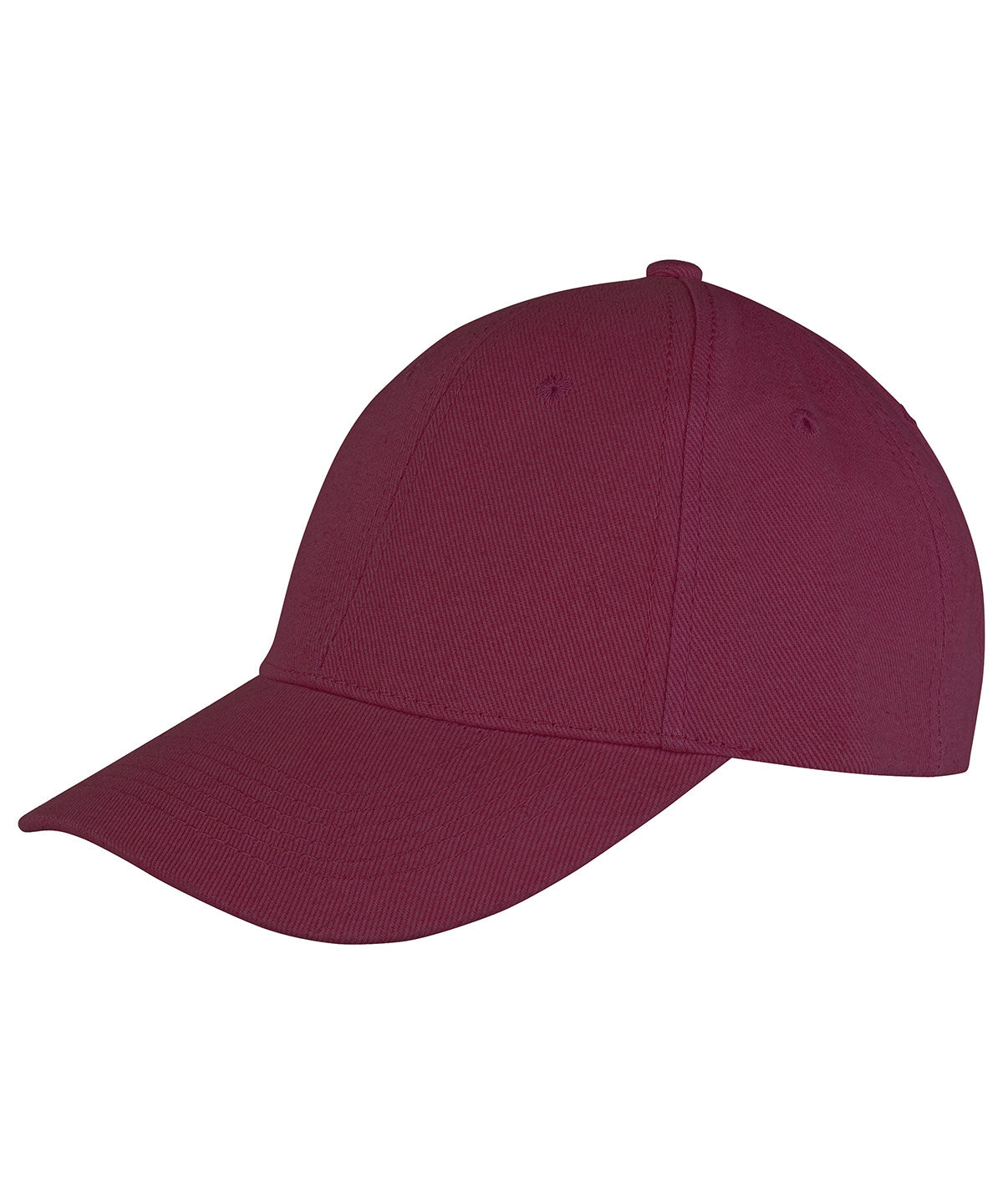 Tryck din logga på Kepsar från Result Headwear - Anpassa Memphis 6-panel lågprofilkeps i borstad bomull i färgen Burgundy One Size för företag, föreningar och privatpersoner