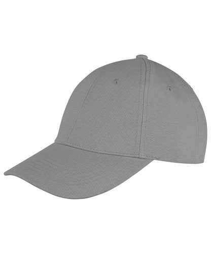 Tryck din logga på Kepsar från Result Headwear - Anpassa Memphis 6-panel lågprofilkeps i borstad bomull i färgen Ljusgrå One Size för företag, föreningar och privatpersoner