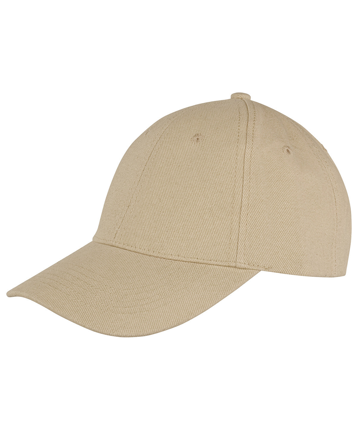 Tryck din logga på Kepsar från Result Headwear - Anpassa Memphis 6-panel lågprofilkeps i borstad bomull i färgen Khaki One Size för företag, föreningar och privatpersoner
