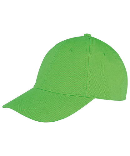 Tryck din logga på Kepsar från Result Headwear - Anpassa Memphis 6-panel lågprofilkeps i borstad bomull i färgen Lime One Size för företag, föreningar och privatpersoner