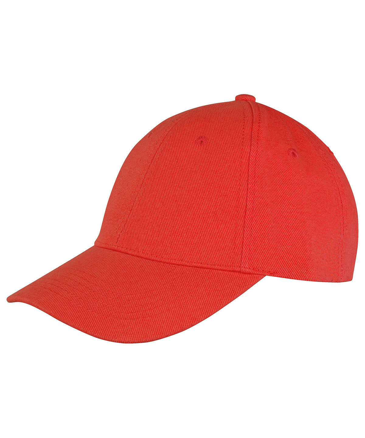 Tryck din logga på Kepsar från Result Headwear - Anpassa Memphis 6-panel lågprofilkeps i borstad bomull i färgen Mellan röd One Size för företag, föreningar och privatpersoner