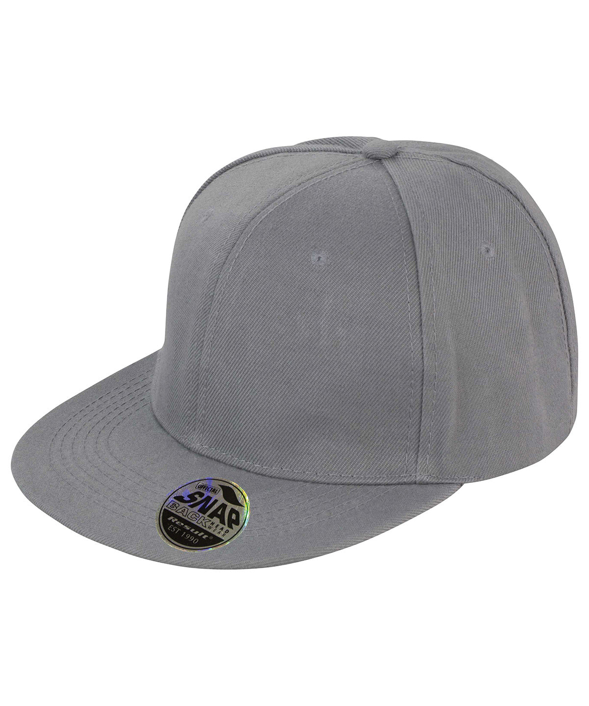 Tryck din logga på Kepsar från Result Headwear - Anpassa Bronx original snapback keps med platt skärm i färgen Ljunggrå One Size för företag, föreningar och privatpersoner