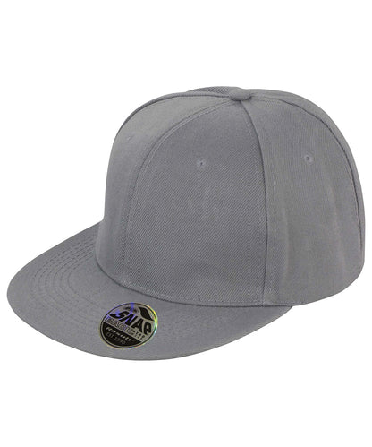 Tryck din logga på Kepsar från Result Headwear - Anpassa Bronx original snapback keps med platt skärm i färgen Ljunggrå One Size för företag, föreningar och privatpersoner