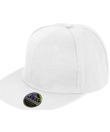 Tryck din logga på Kepsar från Result Headwear - Anpassa Bronx original snapback keps med platt skärm i färgen Vit One Size för företag, föreningar och privatpersoner