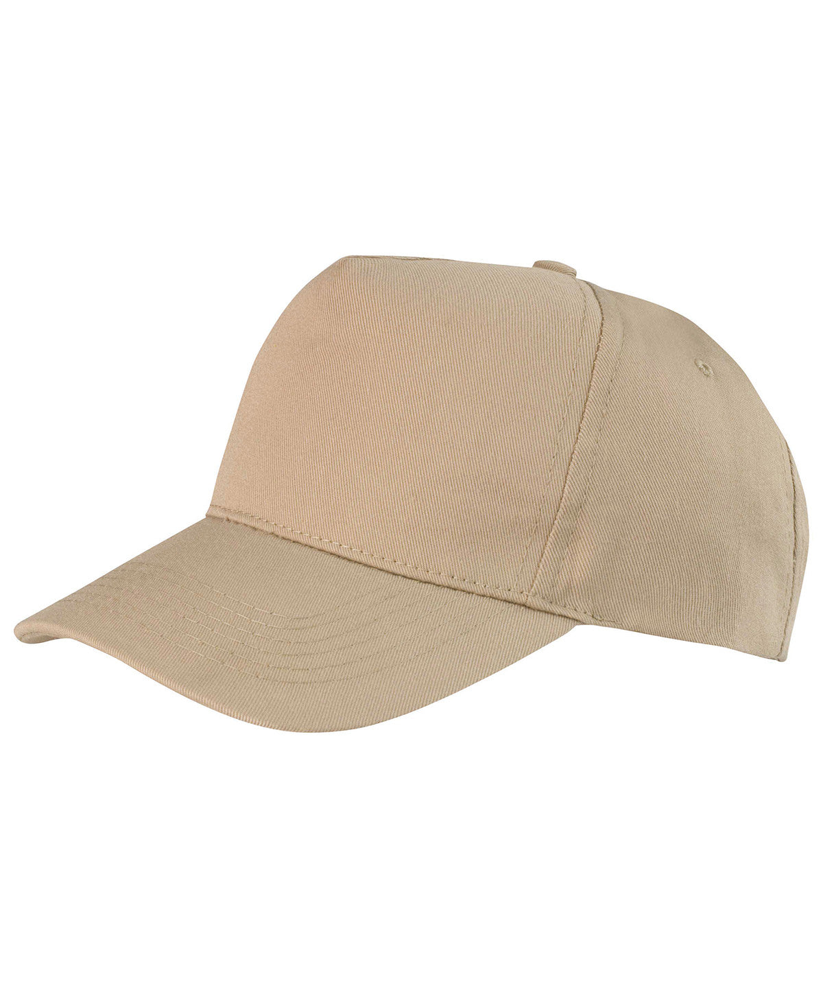 Tryck din logga på Kepsar från Result Headwear - Anpassa Boston 5-panel skrivarkeps i polycotton i färgen Khaki One Size för företag, föreningar och privatpersoner