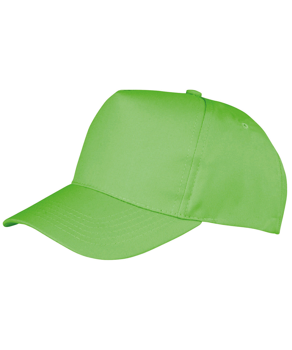 Tryck din logga på Kepsar från Result Headwear - Anpassa Boston 5-panel skrivarkeps i polycotton i färgen Lime One Size för företag, föreningar och privatpersoner