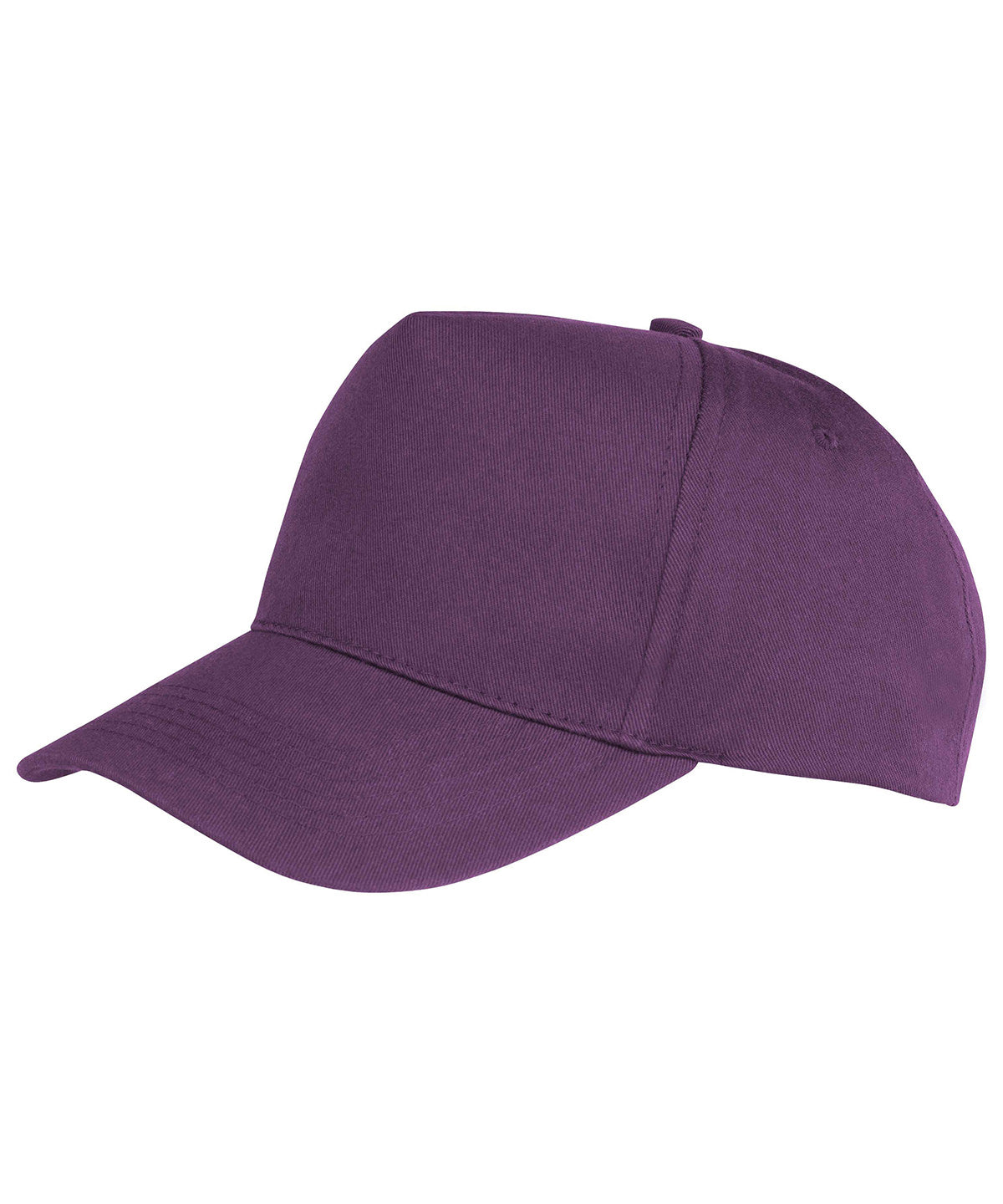 Tryck din logga på Kepsar från Result Headwear - Anpassa Boston 5-panel skrivarkeps i polycotton i färgen Mörk lila One Size för företag, föreningar och privatpersoner