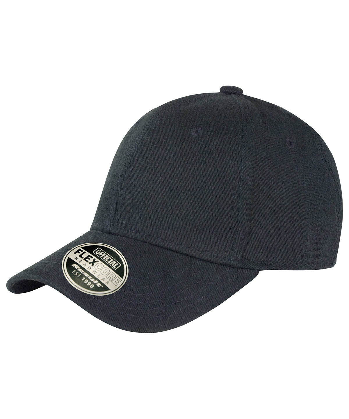 Tryck din logga på Kepsar från Result Headwear - Anpassa Kansas flex cap i färgen Svart för företag, föreningar och privatpersoner