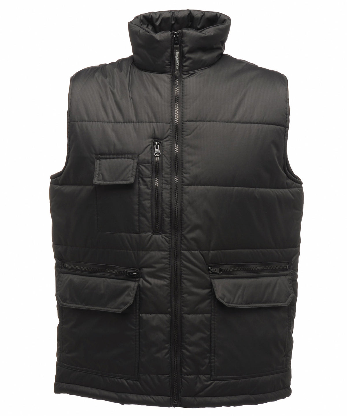 Tryck din logga på Termovästar från Regatta Professional - Anpassa Steller Bodywarmer med dragkedja och flera dragkedjor i färgen Svart för företag, föreningar och privatpersoner