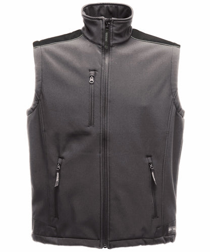Tryck din logga på Termovästar från Regatta Professional - Anpassa Sandstorm workwear softshell bodywarmer i färgen Mörkgrå för företag, föreningar och privatpersoner