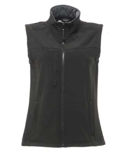 Tryck din logga på Termovästar från Regatta Professional - Anpassa Dam Flux softshell bodywarmer i färgen Svart för företag, föreningar och privatpersoner