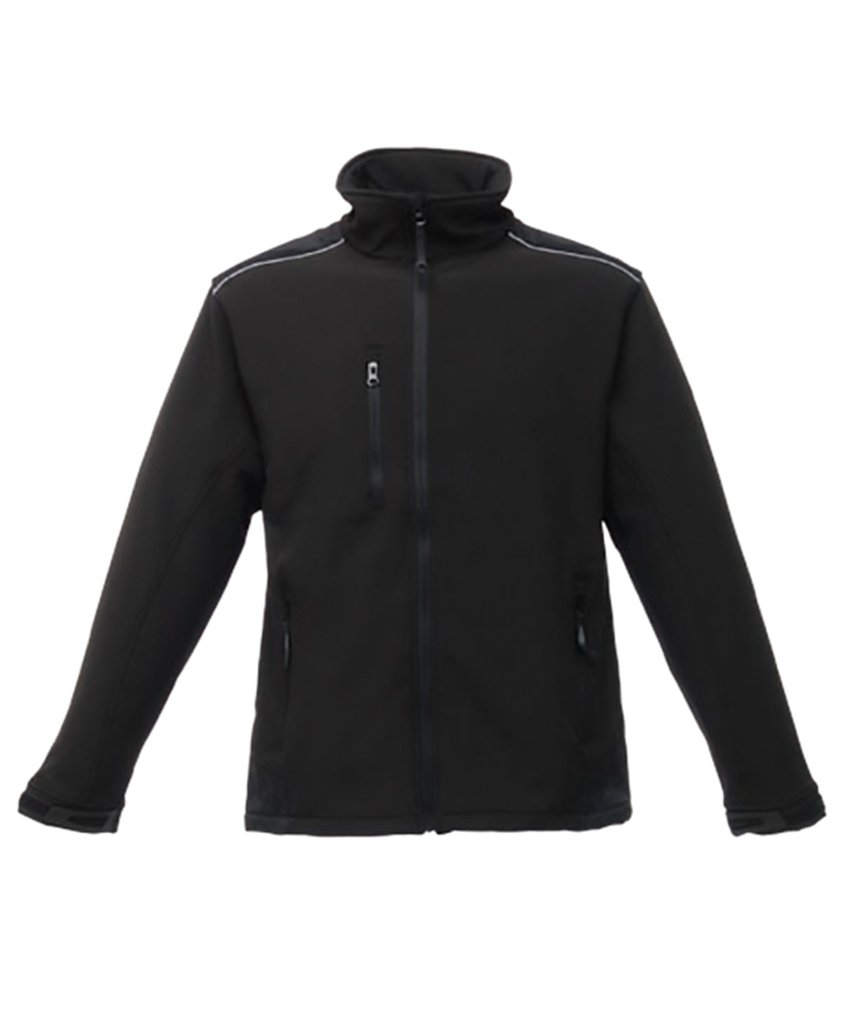 Tryck din logga på Softshelljackor från Regatta Professional - Anpassa Sandstorm softshell för arbetskläder i färgen Svart för företag, föreningar och privatpersoner