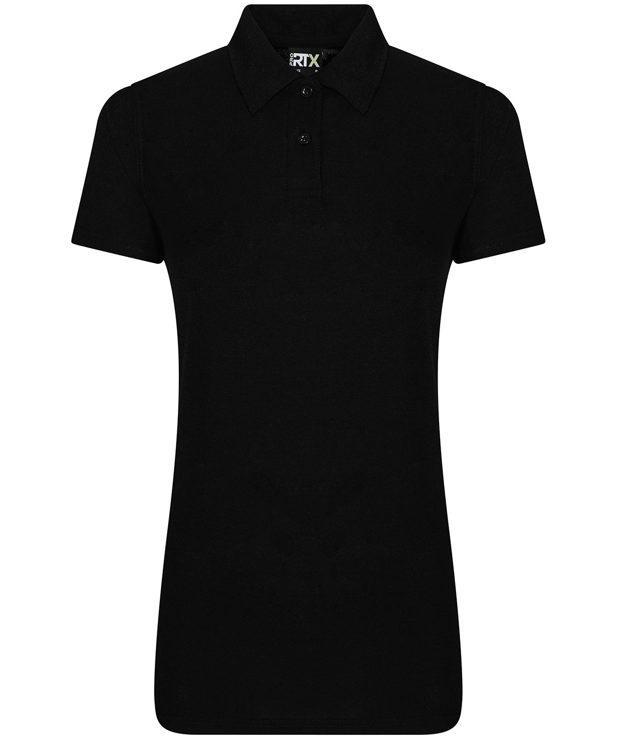 Tryck din logga på Piké från ProRTX - Anpassa Pro Polyester Polo - Dam i färgen Svart för företag, föreningar och privatpersoner