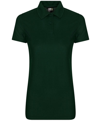 Tryck din logga på Piké från ProRTX - Anpassa Pro Polyester Polo - Dam i färgen Djup grön för företag, föreningar och privatpersoner